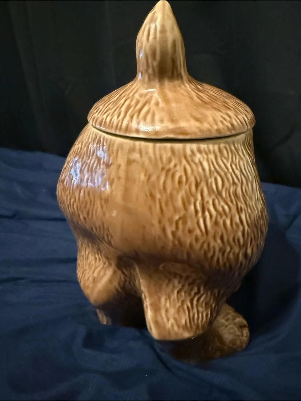 Vintage McCoy Pottery Thinking Dog Puppy Cookie Jar, #0272